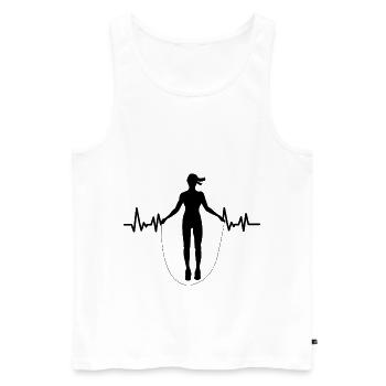 Ecg Heartbeat Jumper Rope Skipping Rope Jumping Wo - Männer Premium Bio Tank Top - Weiß - Vorne - AI Model Male 178 light (178cm)