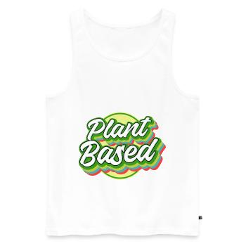 Légume Végétarien Végétalien Vintage I Cadeau - Débardeur bio Premium Homme - blanc - Devant - Michal (187cm)