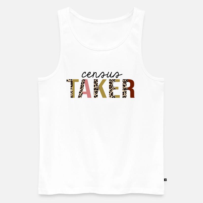 Census Taker Leopard Print Funny - Men's Premium Organic Tank Top - white