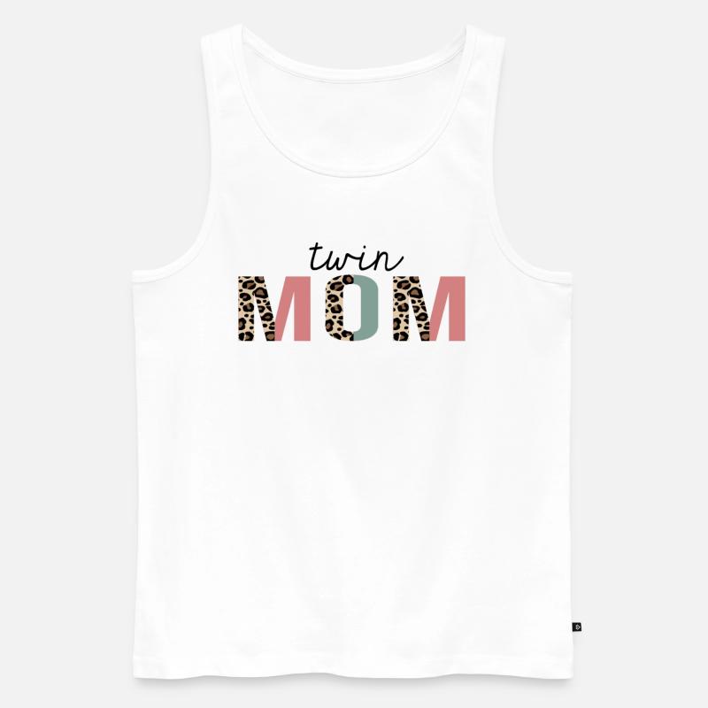 Zwillingsmutter Leopard Print Lustig - Männer Premium Bio Tank Top - Weiß