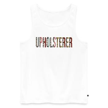 Polsterer - Männer Premium Bio Tank Top - Weiß - Vorne - AI Model Male 178 light (178cm)