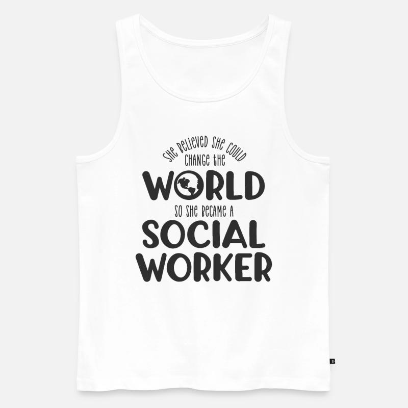 Sie glaubte Sozialarbeiterin - Männer Premium Bio Tank Top - Weiß