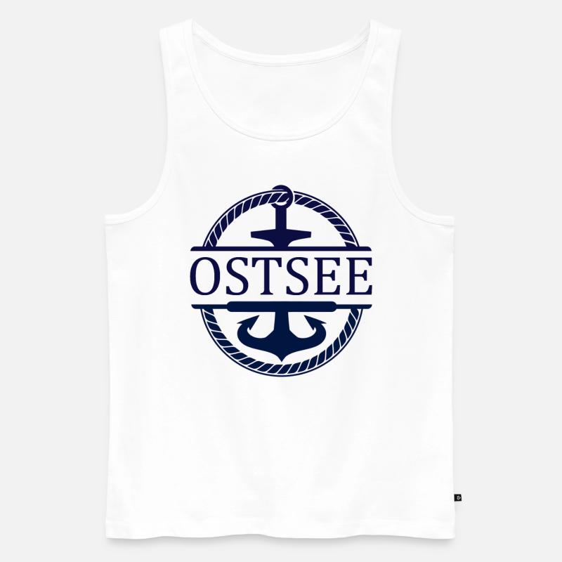 Schiff Anker Ostsee - Männer Premium Bio Tank Top - Weiß