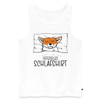Offizielles Schlafshirt Fuchs, Schlafanzug Fuchs - Männer Premium Bio Tank Top - Weiß - Vorne - Michal (187cm)