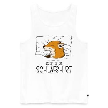 Offizielles Schlafshirt Fuchs, Schlafanzug Fuchs - Männer Premium Bio Tank Top - Weiß - Vorne - Michal (187cm)