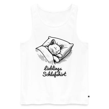 Official Cat Sleep Shirt, Cat Pajamas - Men's Premium Organic Tank Top - white - Front - Michal (187cm)