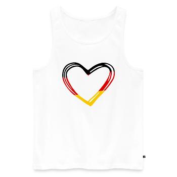 Allemagne Drapeau Cœur Allemagne - Débardeur bio Premium Homme - blanc - Devant - Michal (187cm)