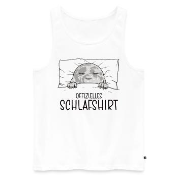 Offizielles Schlafshirt Mond Schlafanzug - Männer Premium Bio Tank Top - Weiß - Vorne - Michal (187cm)