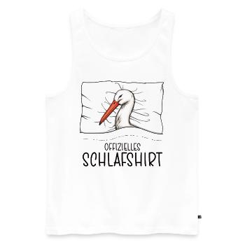 Offizielles Schlafshirt Storch Schlafanzug - Männer Premium Bio Tank Top - Weiß - Vorne - Michal (187cm)