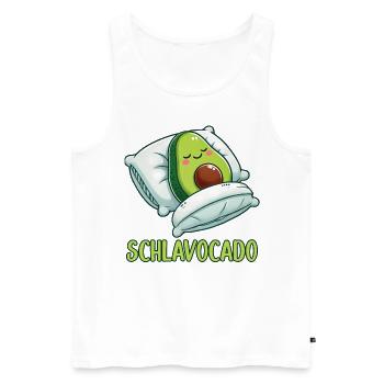 Schlavocado Pyjama Chemise de nuit avocat - Débardeur bio Premium Homme - blanc - Devant - Michal (187cm)