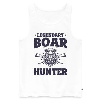 Légendaire Boar Hunter Hog Pig Vintage Funny Boar - Débardeur bio Premium Homme - blanc - Devant - Michal (187cm)