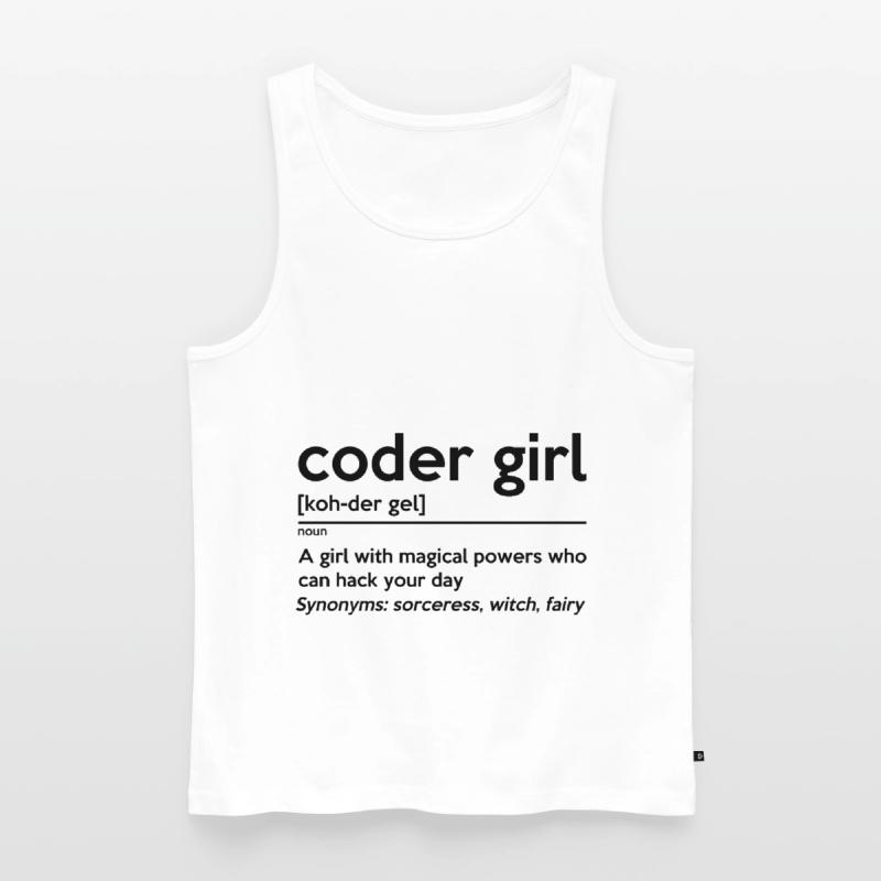 Coding Girl Definition Noun Software Developer Pro Männer Premium Bio Tank Top