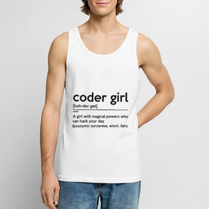 Coding Girl Definition Noun Software Developer Pro Männer Premium Bio Tank Top