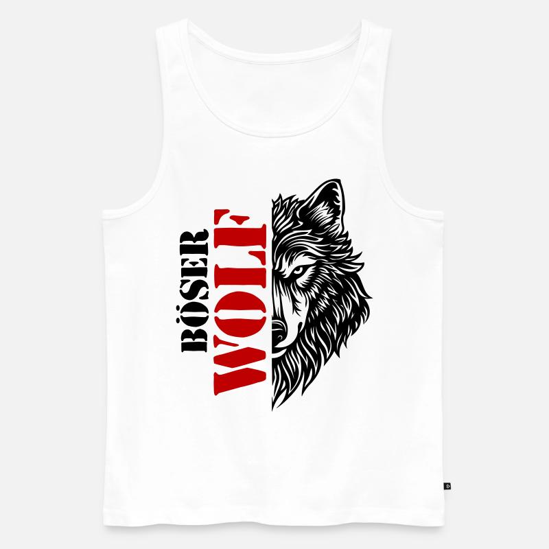 Böser Wolf Spruch - Männer Premium Bio Tank Top - Weiß