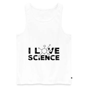 I love science researchers scientists - Men's Premium Organic Tank Top - white - Front - AI Model Male 178 light (178cm)