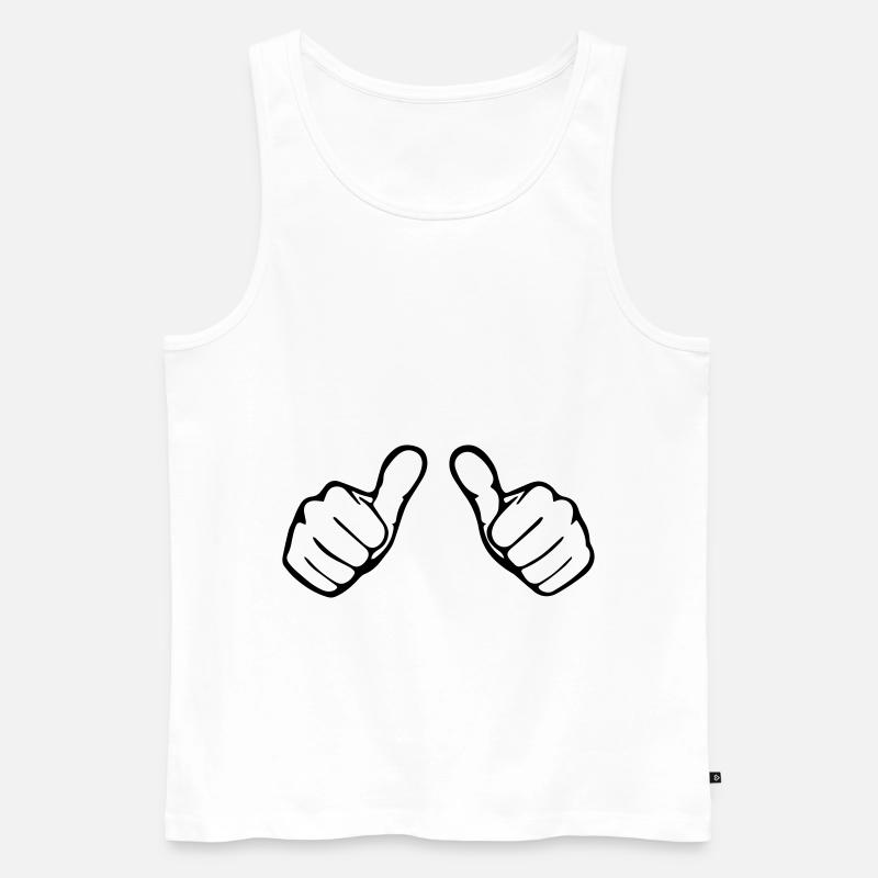 Daumen - Männer Premium Bio Tank Top - Weiß