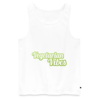Légume Végétarien Végétalien Vintage I Cadeau - Débardeur bio Premium Homme - blanc - Devant - Michal (187cm)