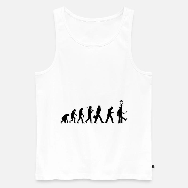 Evolution Smartphone - Lustiges Motiv - Männer Premium Bio Tank Top - Weiß
