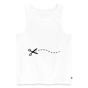 Schere Ausschneiden - Männer Premium Bio Tank Top - Weiß - Vorne - AI Model Male 178 light (178cm)