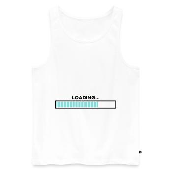 Loading Balken personalisierbar - Männer Premium Bio Tank Top - Weiß - Vorne - AI Model Male 178 light (178cm)