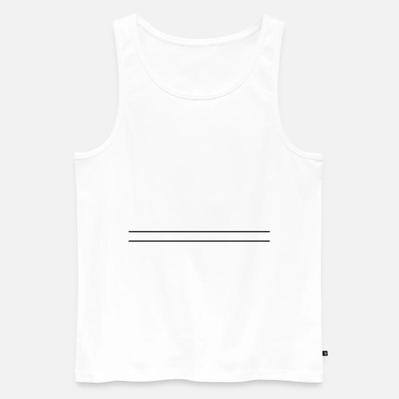 Zwei Striche - Männer Premium Bio Tank Top - Weiß