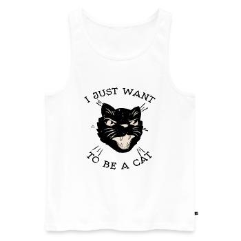 Lustiges ich möchte nur eine Katze sein Geschenk - Männer Premium Bio Tank Top - Weiß - Vorne - Michal (187cm)