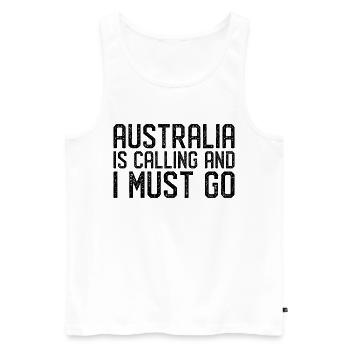 Australien is calling i must go - Männer Premium Bio Tank Top - Weiß - Vorne - Michal (187cm)