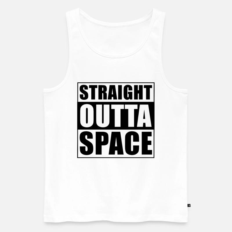 Straight outta Space - Männer Premium Bio Tank Top - Weiß