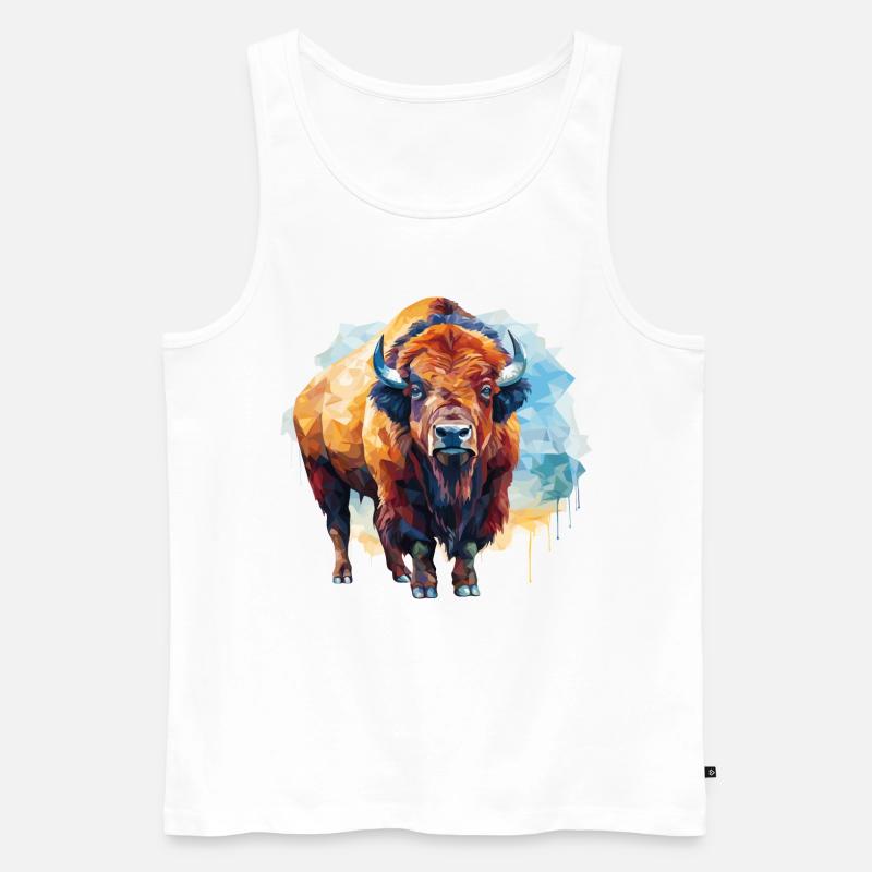 Bison - Männer Premium Bio Tank Top - Weiß