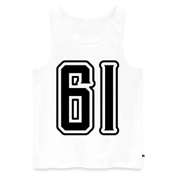 Symbole numérique 61 - Débardeur bio Premium Homme - blanc - Devant - Michal (187cm)