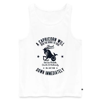 Capricorn - Steinbock Sternzeichen, - Männer Premium Bio Tank Top - Weiß - Vorne - Michal (187cm)