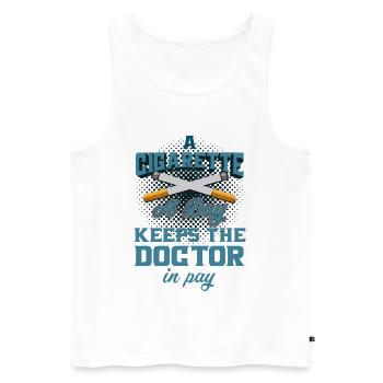 Smoking smoker smoking cigarette gift - Men's Premium Organic Tank Top - white - Front - AI Model Male 178 light (178cm)