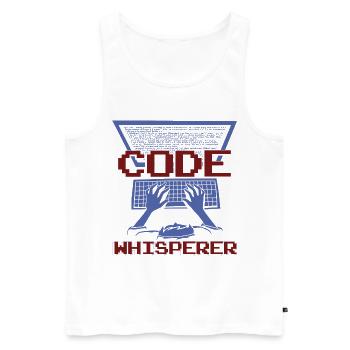 Code Whisperer - Men's Premium Organic Tank Top - white - Front - Michal (187cm)