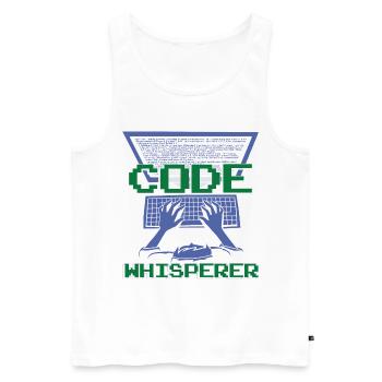 Code Whisperer - Men's Premium Organic Tank Top - white - Front - Michal (187cm)