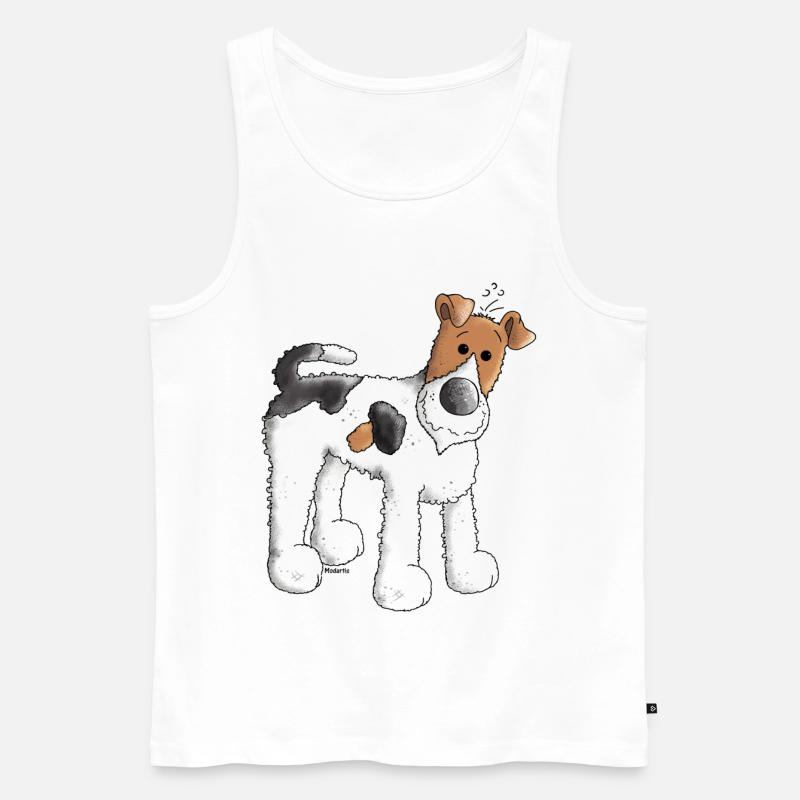Foxterrier - Fox Terrier - Hund - Männer Premium Bio Tank Top - Weiß