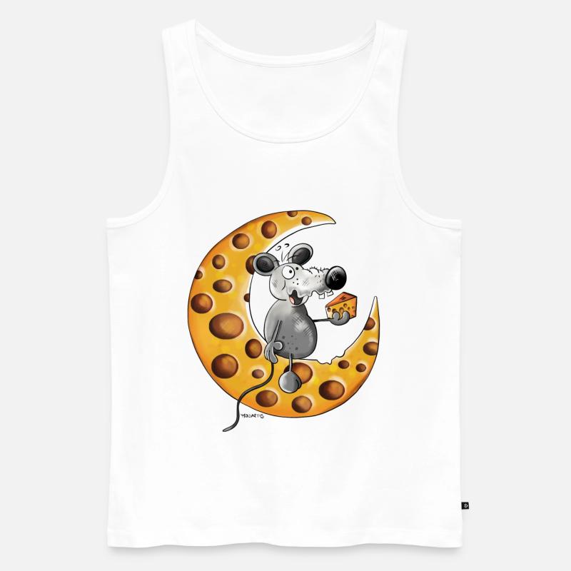 Maus liebt Käse - Männer Premium Bio Tank Top - Weiß