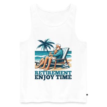 Retirement Retirement Time Enjoy Gift - Men's Premium Organic Tank Top - white - Front - Michal (187cm)