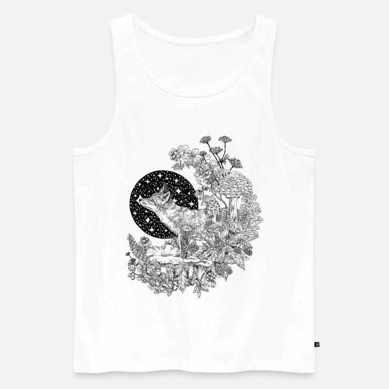 FUCHS & NACHTHIMMEL - Männer Premium Bio Tank Top - Weiß