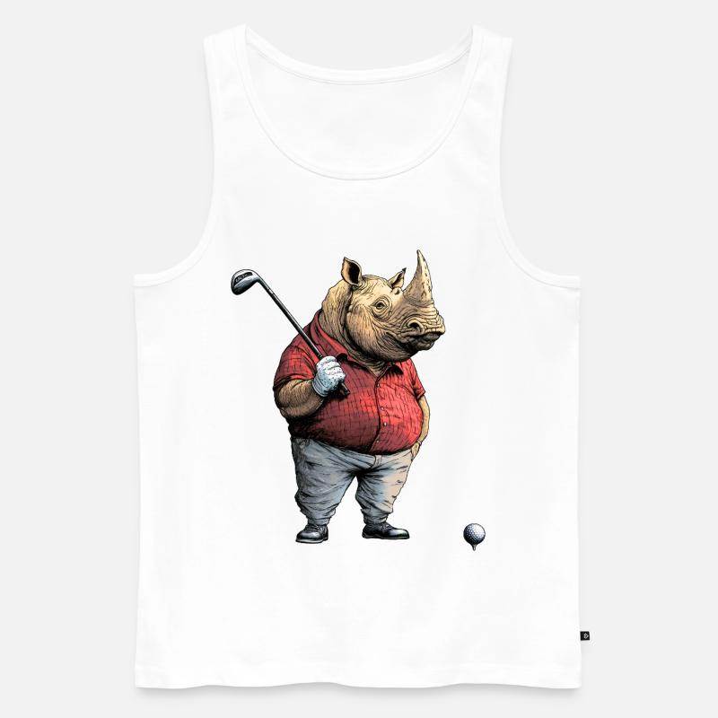 Nashörner Golf - Männer Premium Bio Tank Top - Weiß