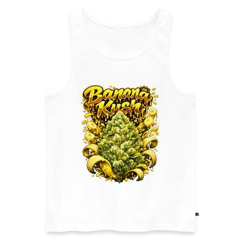 Gravure graffiti Banana Kush - Débardeur bio Premium Homme - blanc - Devant - AI Model Male 178 light (178cm)