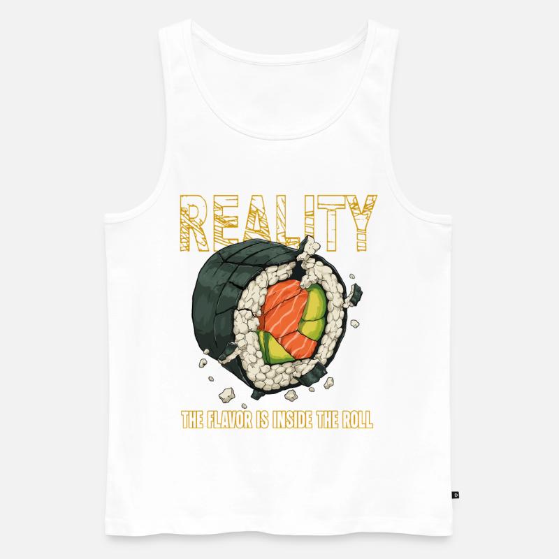 Sushi Roll Reality Innerer Geschmack - Männer Premium Bio Tank Top - Weiß