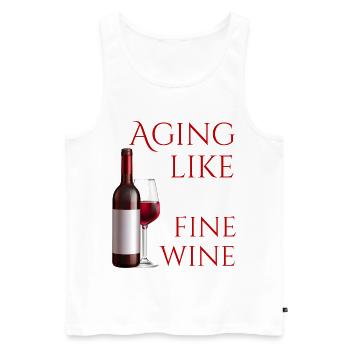 Altern wie ein guter Wein - Männer Premium Bio Tank Top - Weiß - Vorne - Michal (187cm)