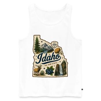Idaho The Gem State Vintage Travel Aufkleber - Männer Premium Bio Tank Top - Weiß - Vorne - Michal (187cm)
