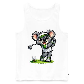 Süßer Koala spielt Golf - Männer Premium Bio Tank Top - Weiß - Vorne - Michal (187cm)