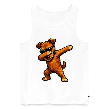 Dabbing Irish Terrier im Comic Stil - Männer Premium Bio Tank Top - Weiß - Vorne - Michal (187cm)