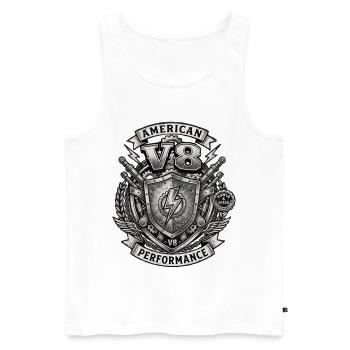 V8 - Débardeur bio Premium Homme - blanc - Devant - Michal (187cm)