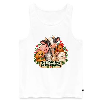 Freunde sind keine Zutaten  - Männer Premium Bio Tank Top - Weiß - Vorne - Michal (187cm)
