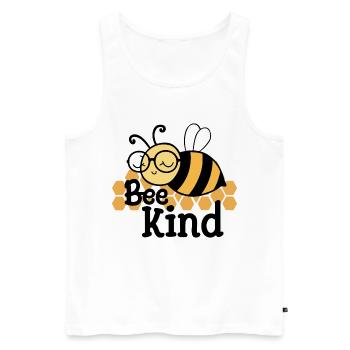 Bee Kind Biene Bienchen - Männer Premium Bio Tank Top - Weiß - Vorne - AI Model Male 178 light (178cm)