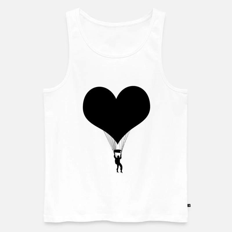 Fallschirm Skydiving Schwarz - Männer Premium Bio Tank Top - Weiß