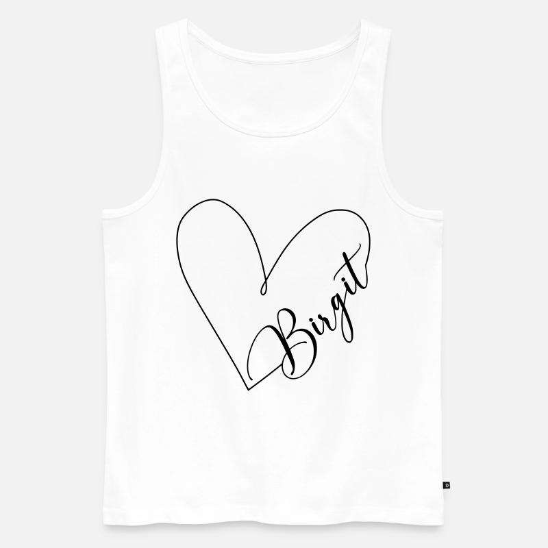 Birgit Name Herzlinie - Men's Premium Organic Tank Top - white